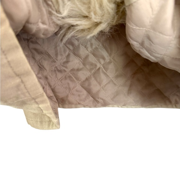 Y2K Faded Glory Tan Trucker Jacket Fur Trim Quilted Liner Size 1X - Picture 6 of 12